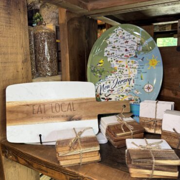 Local-themed serving boards and tabletop accessories