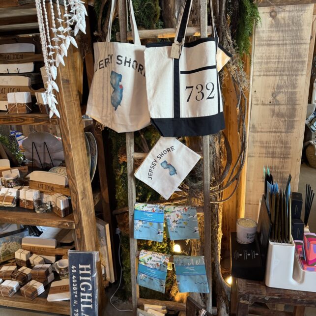 Local-themed gifts and textiles in Ryser's retail store