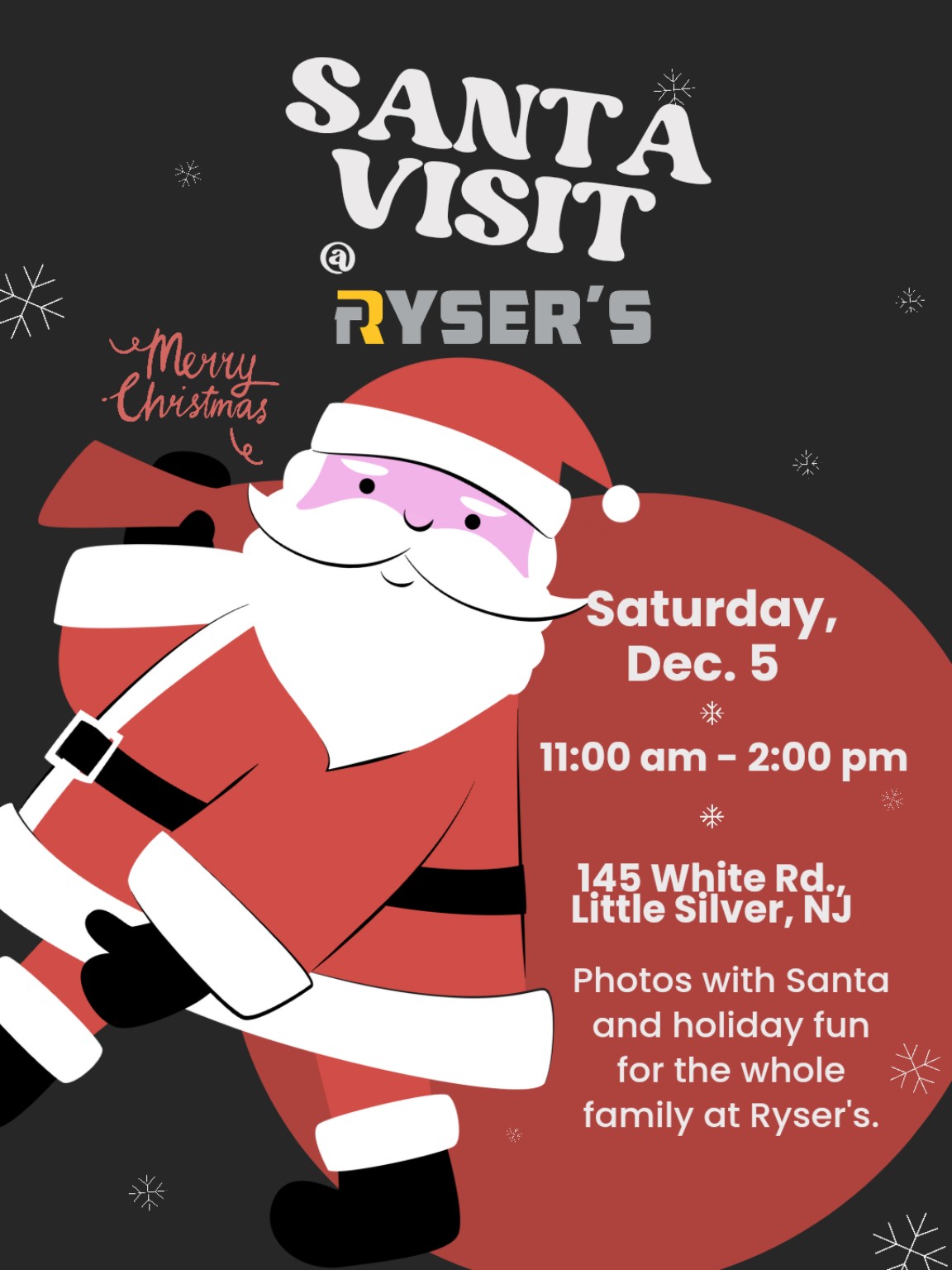 Santa Visit at Ryser's December 5 event graphic